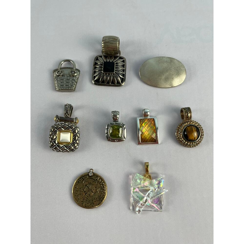Pendant Necklace Lot Premier Designs & More Enhancers Tiger Eye Art Glass